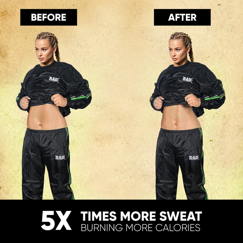 RAD Sauna Sweat Suit for Men & Women (Medium To 6XL) for Weight Loss & Fat Burn Sweating Suit (Green, 3XL) - Image 4